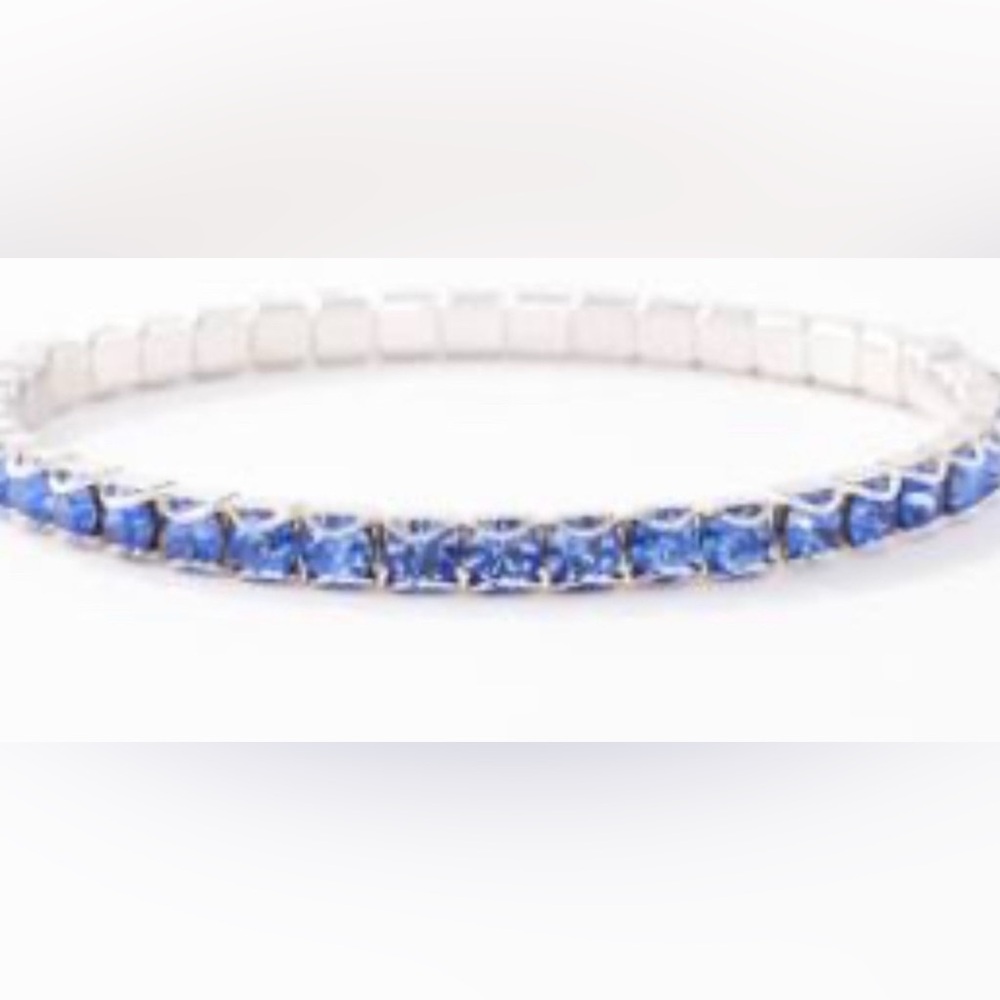 Touchstone  Crystal stretch birthstone bracelet September in sapphire blue